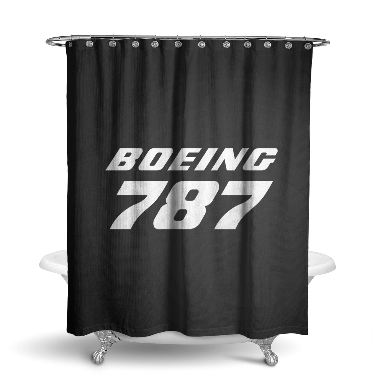 Boeing 787 & Text Designed Shower Curtains