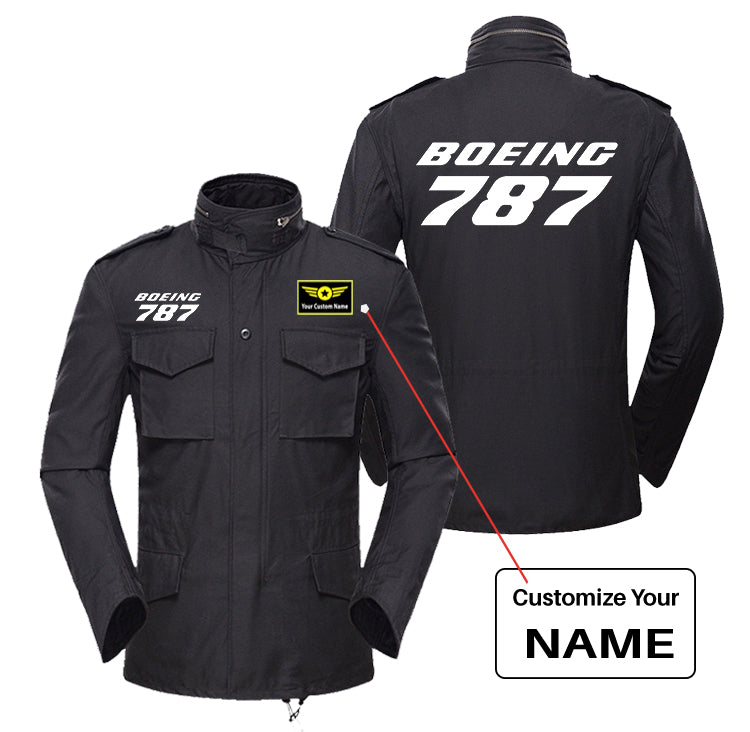 Boeing 787 & Text Designed Military Coats