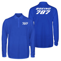 Thumbnail for Boeing 787 & Text Designed Long Sleeve Polo T-Shirts (Double-Side)