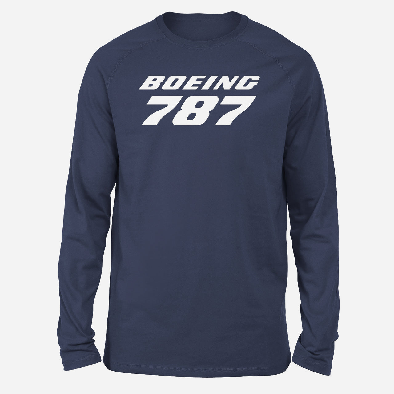 Boeing 787 & Text Designed Long-Sleeve T-Shirts