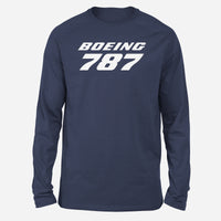 Thumbnail for Boeing 787 & Text Designed Long-Sleeve T-Shirts
