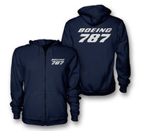 Thumbnail for Boeing 787 & Text Designed Zipped Hoodies
