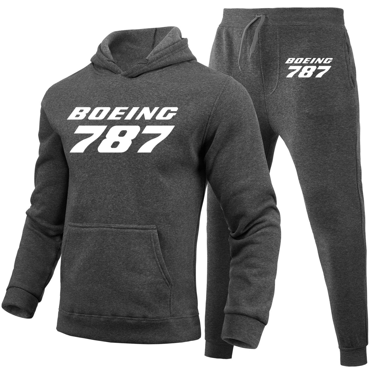 Boeing 787 & Text Designed Hoodies & Sweatpants Set