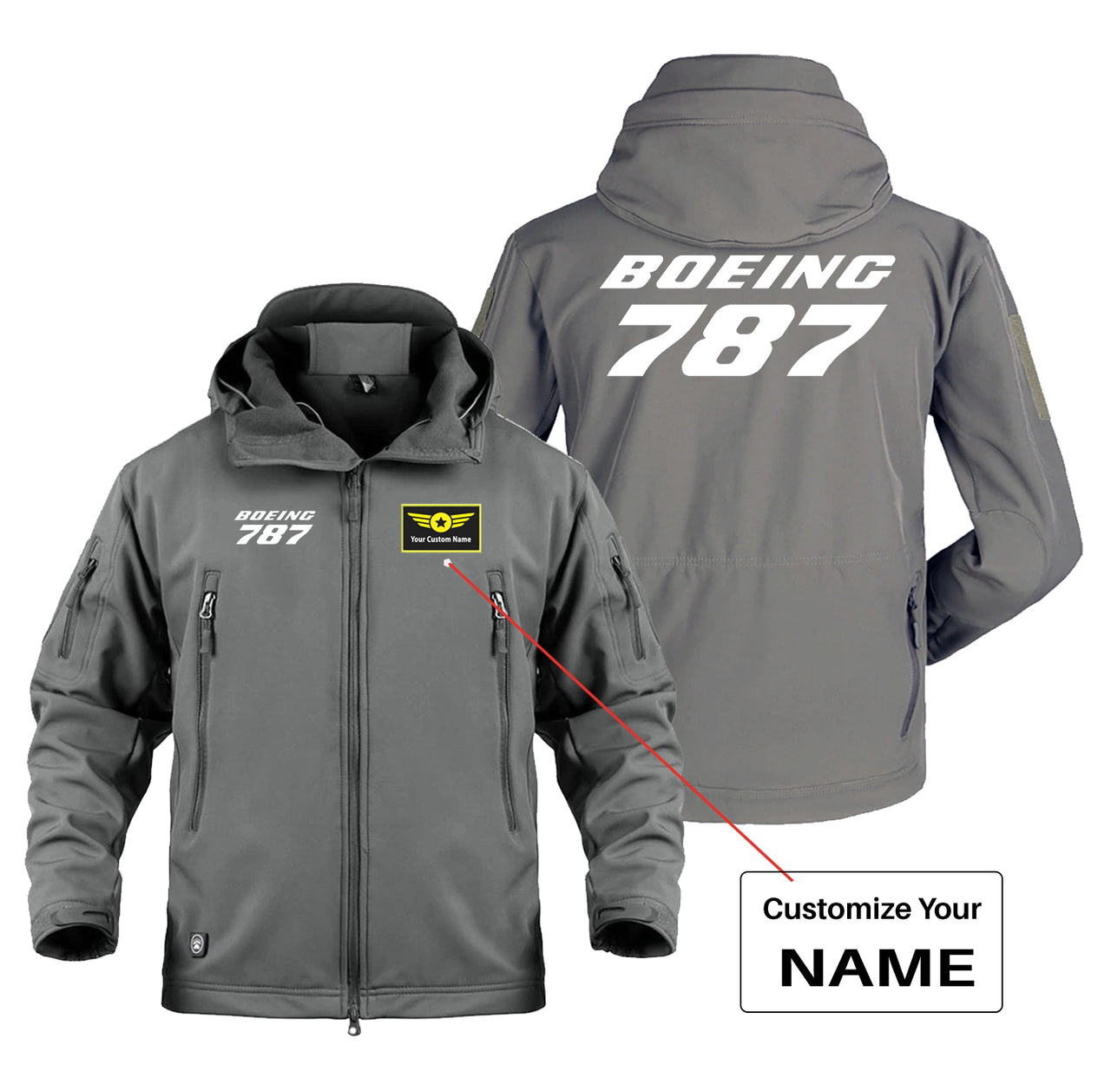 Boeing 787 & Text Designed Military Jackets (Customizable)
