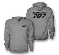 Thumbnail for Boeing 787 & Text Designed Zipped Hoodies