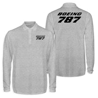 Thumbnail for Boeing 787 & Text Designed Long Sleeve Polo T-Shirts (Double-Side)