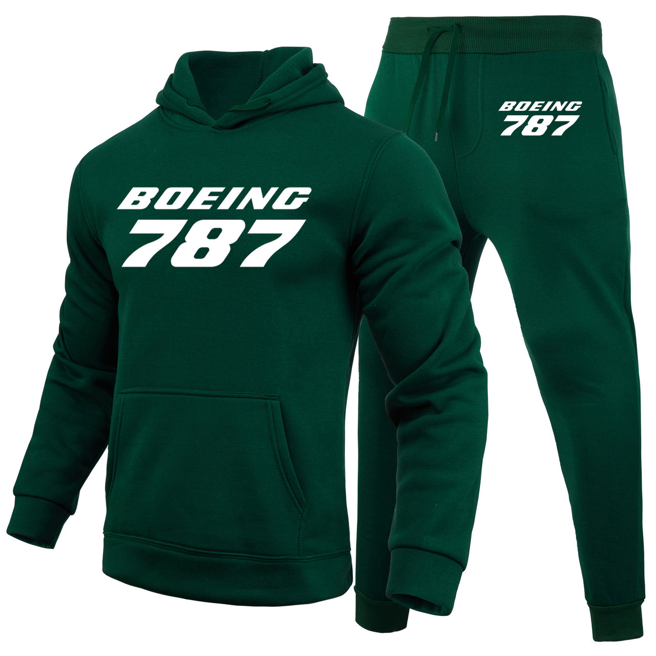Boeing 787 & Text Designed Hoodies & Sweatpants Set
