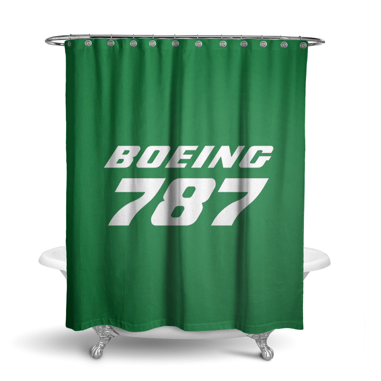 Boeing 787 & Text Designed Shower Curtains