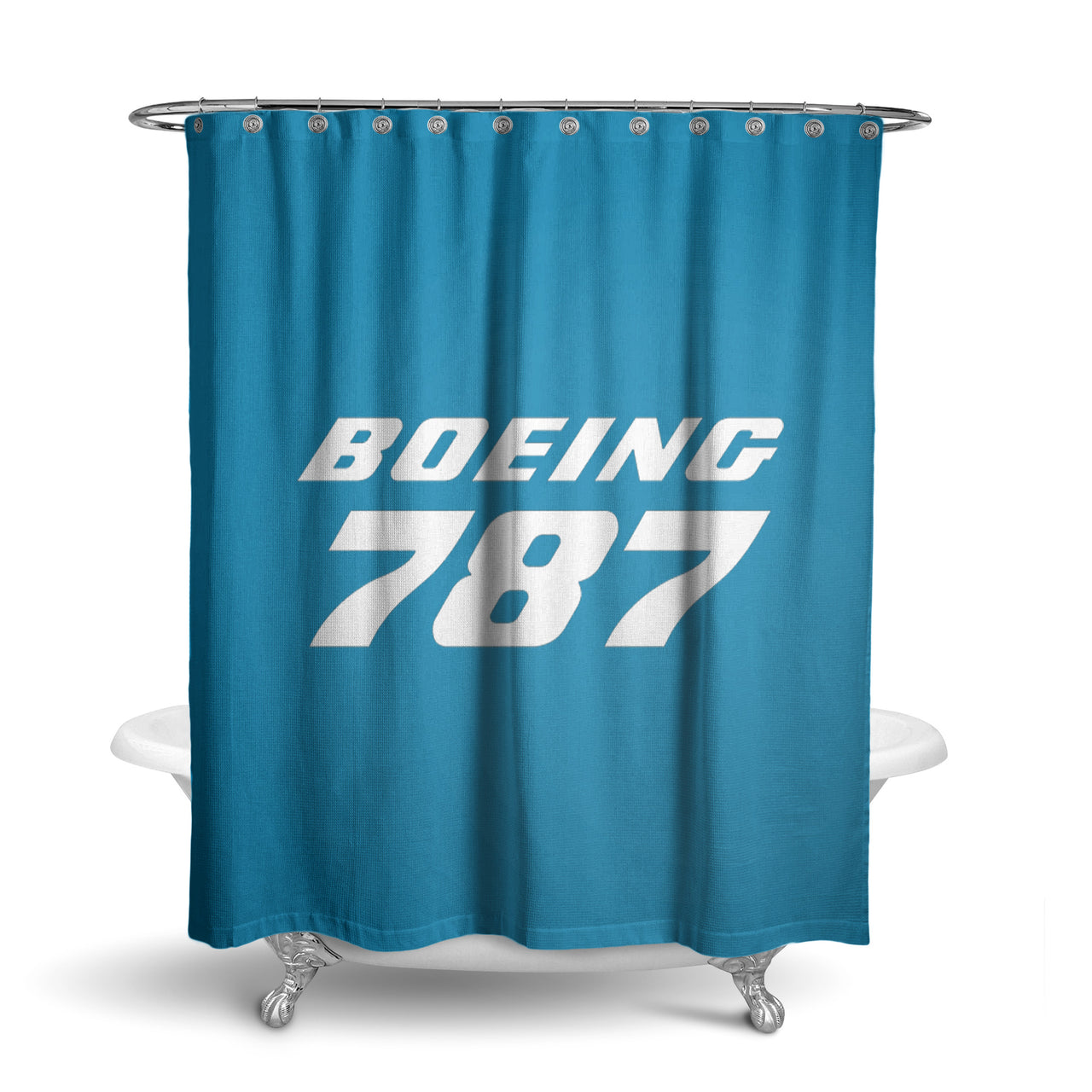 Boeing 787 & Text Designed Shower Curtains