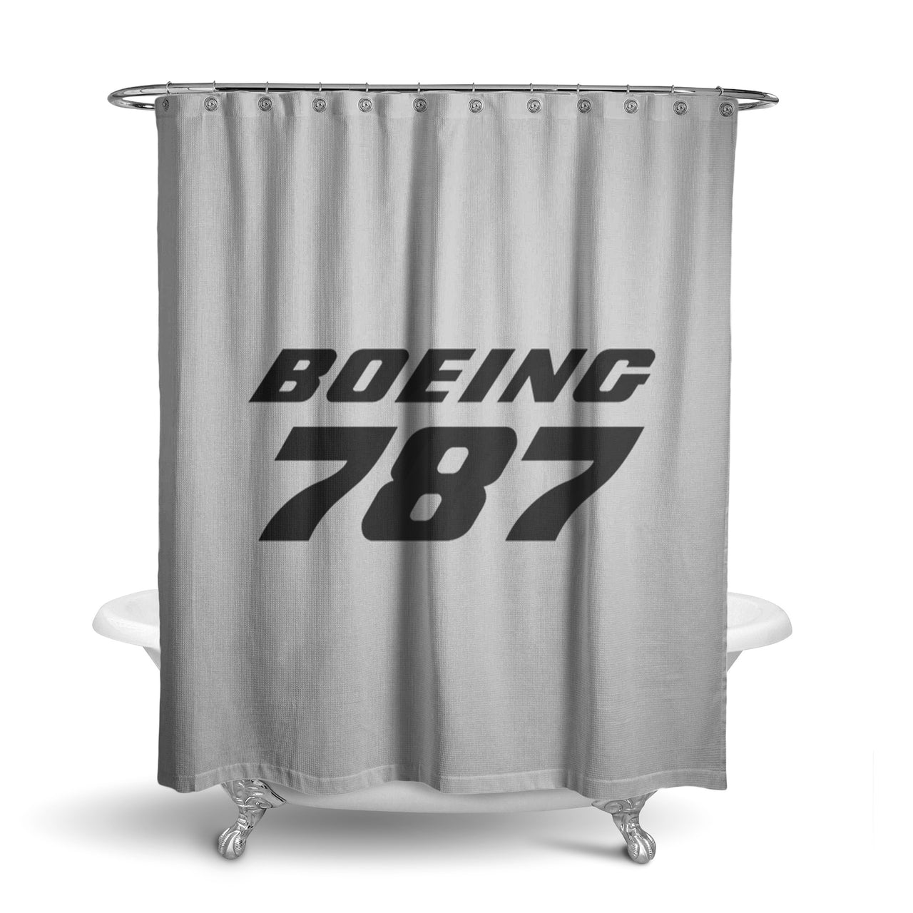 Boeing 787 & Text Designed Shower Curtains