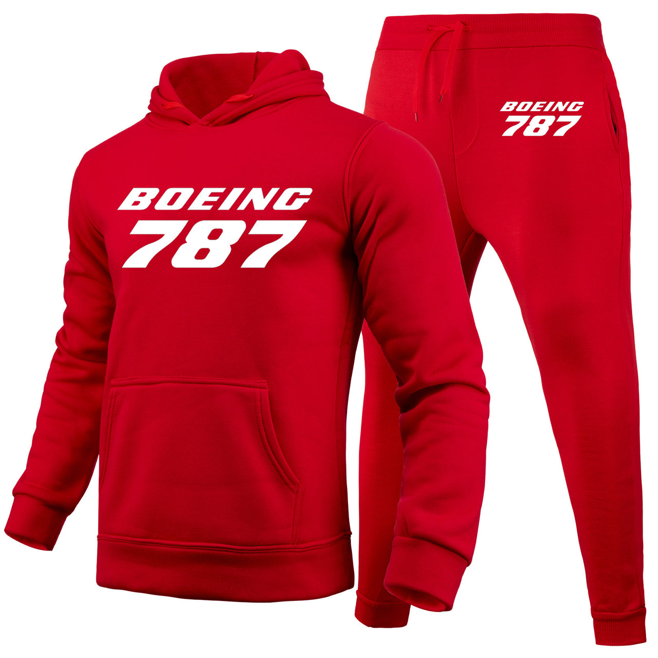 Boeing 787 & Text Designed Hoodies & Sweatpants Set