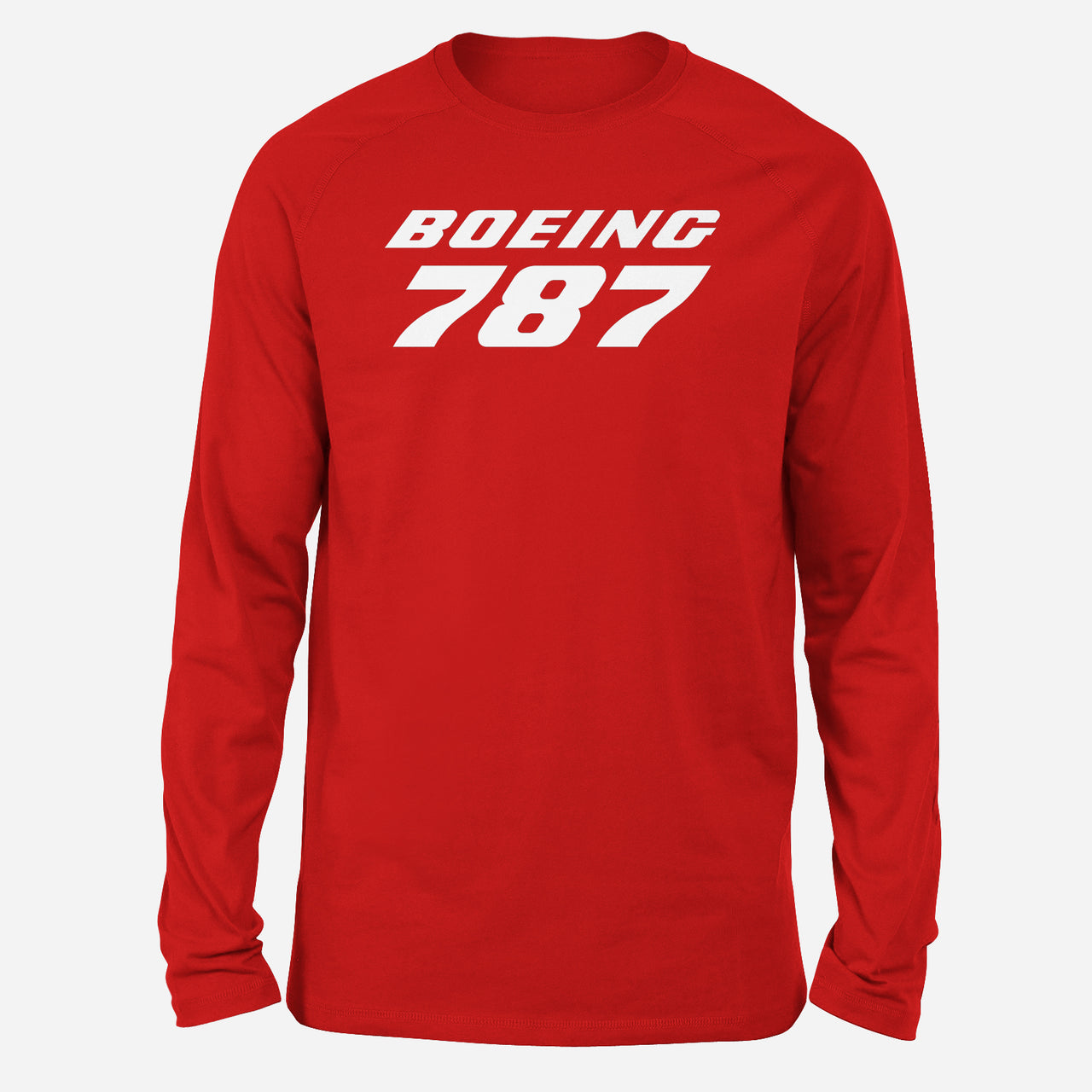 Boeing 787 & Text Designed Long-Sleeve T-Shirts