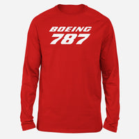 Thumbnail for Boeing 787 & Text Designed Long-Sleeve T-Shirts