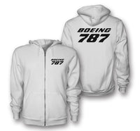 Thumbnail for Boeing 787 & Text Designed Zipped Hoodies