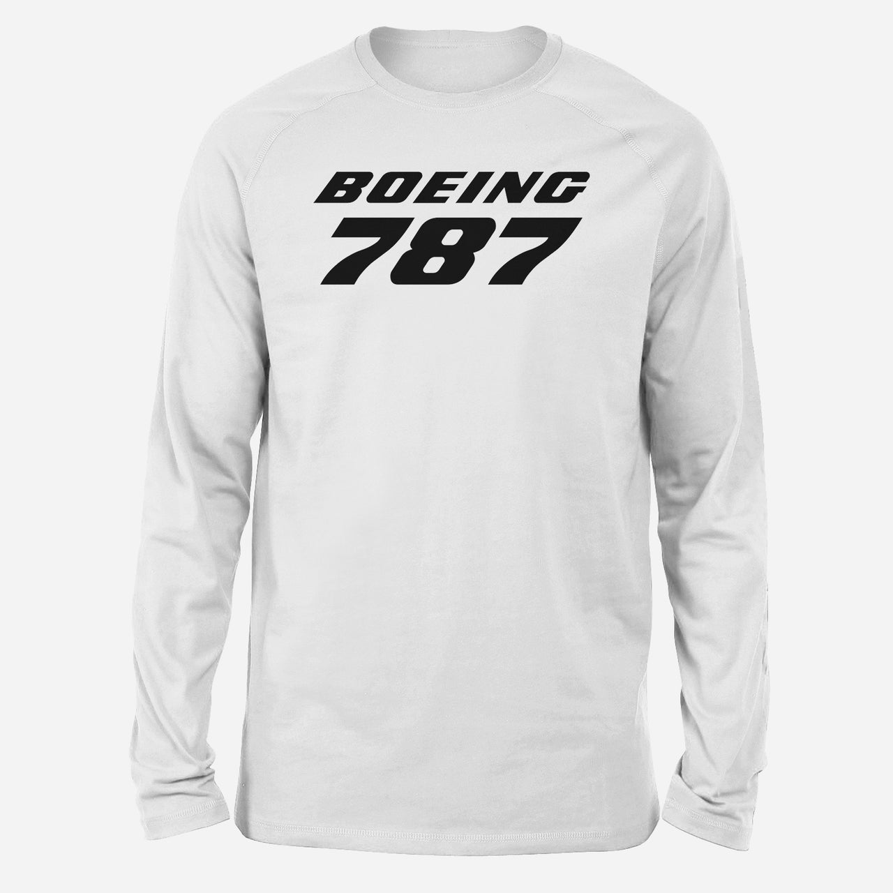Boeing 787 & Text Designed Long-Sleeve T-Shirts