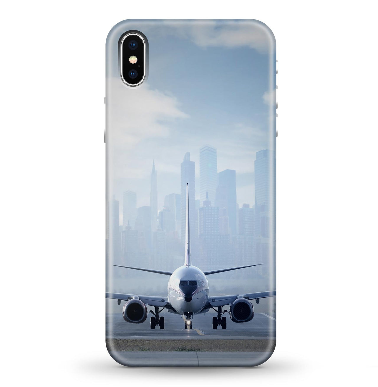 Boeing 737 & City View Behind Printed iPhone Cases