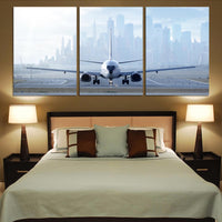 Thumbnail for Boeing 737 & City View Behind Printed Canvas Posters (3 Pieces)