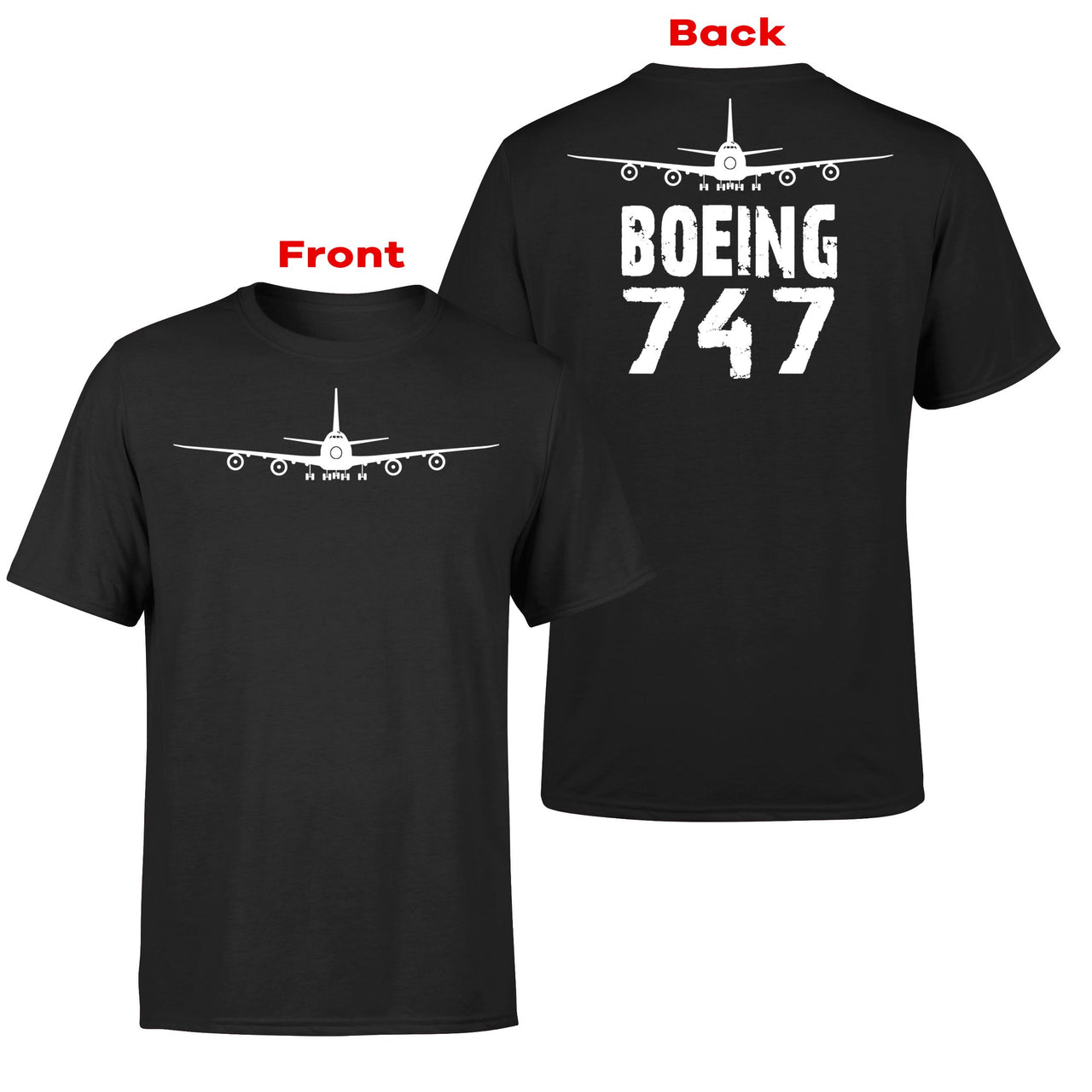 Boeing 747 & Plane Designed Double-Side T-Shirts