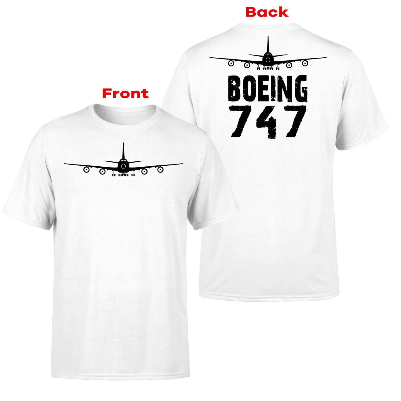 Boeing 747 & Plane Designed Double-Side T-Shirts