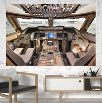 Thumbnail for Boeing 747 Cockpit Printed Canvas Posters (1 Piece) Aviation Shop 