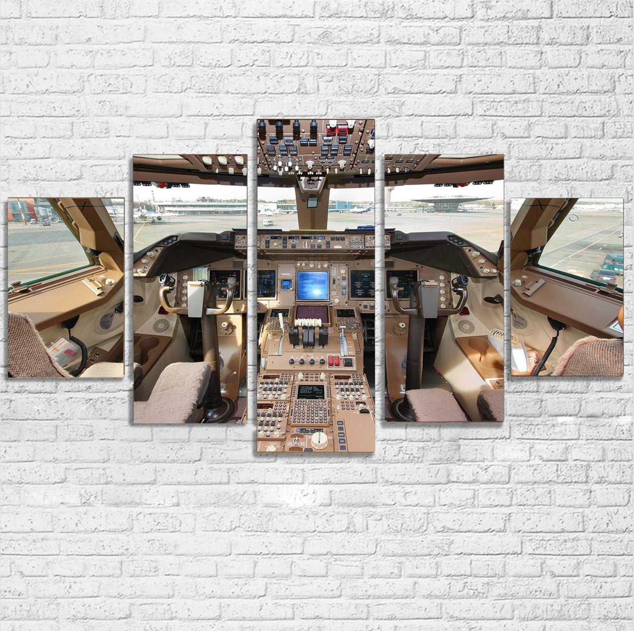 Boeing 747 Cockpit Printed Multiple Canvas Poster Aviation Shop 