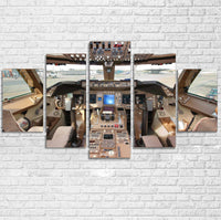 Thumbnail for Boeing 747 Cockpit Printed Multiple Canvas Poster Aviation Shop 