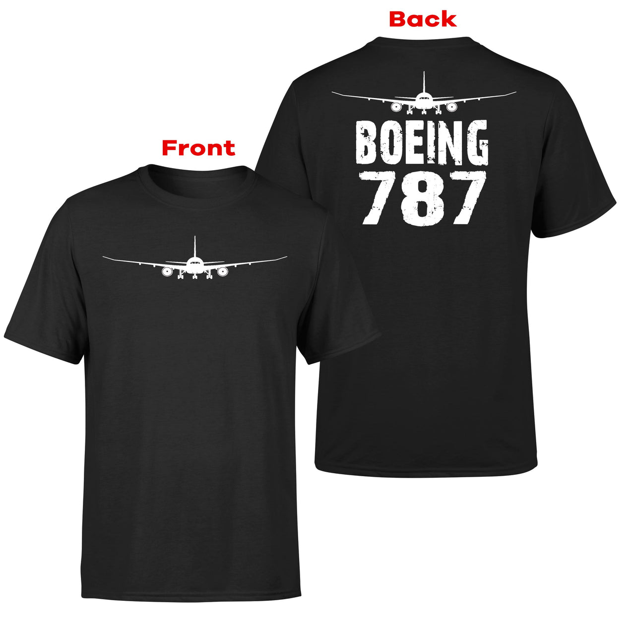 Boeing 787 & Plane Designed Double-Side T-Shirts