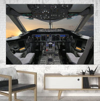 Thumbnail for Boeing 787 Cockpit Printed Canvas Posters (1 Piece) Aviation Shop 