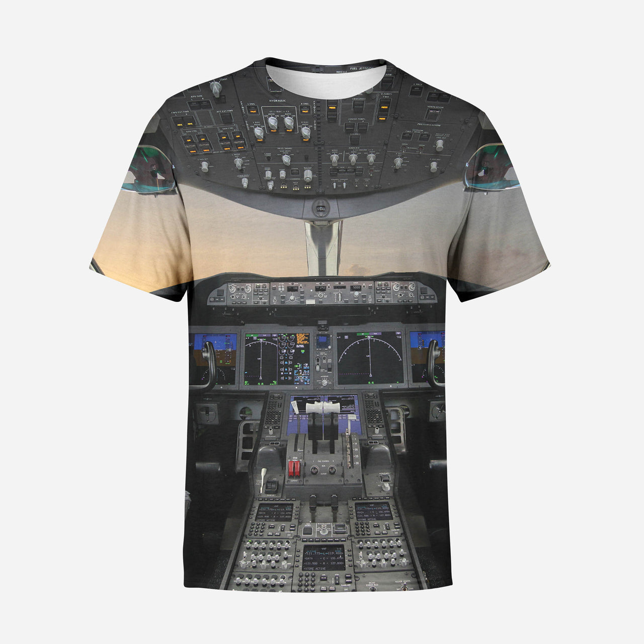 Boeing 787 Cockpit Printed 3D T-Shirts