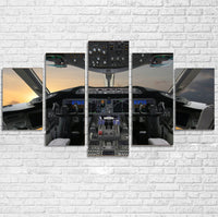 Thumbnail for Boeing 787 Cockpit Printed Multiple Canvas Poster Aviation Shop 