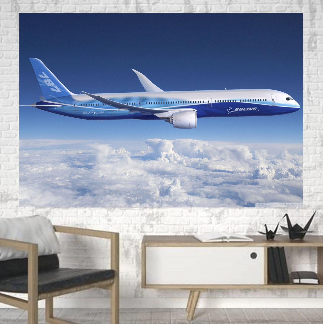 Boeing 787 Dreamliner Printed Canvas Posters (1 Piece) Aviation Shop 