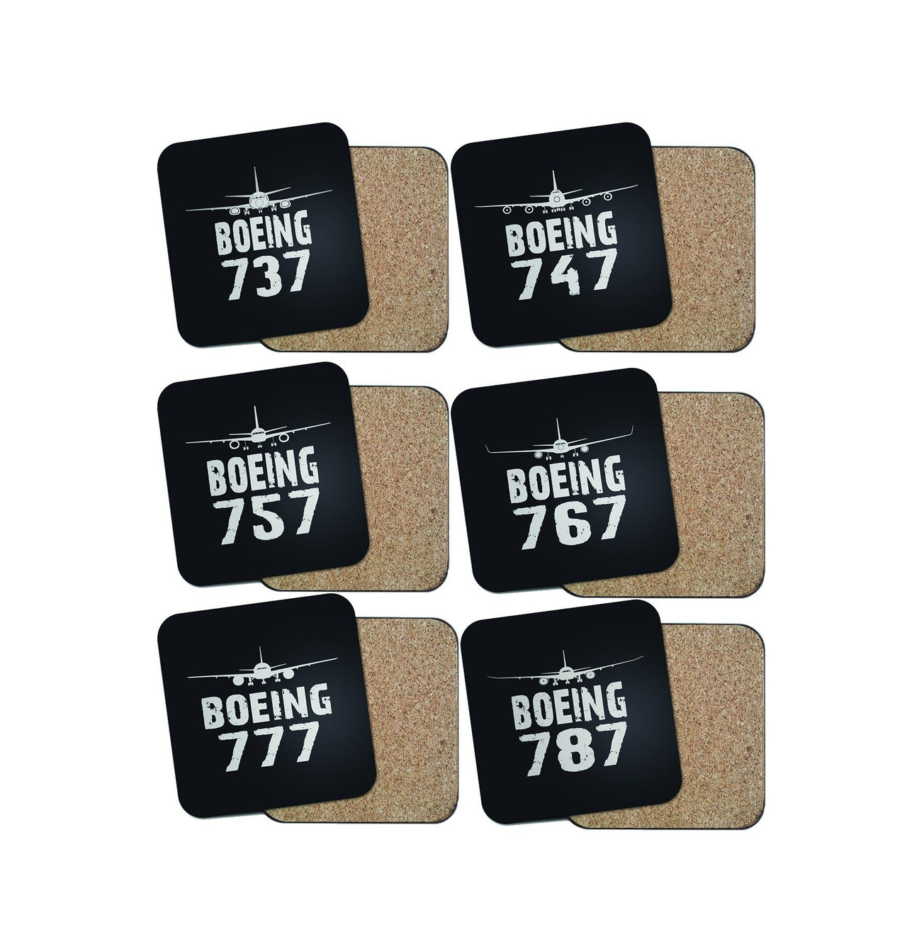 SPECIAL OFFER! Boeing Lovers (6 Pieces) Coasters Pilot Eyes Store 