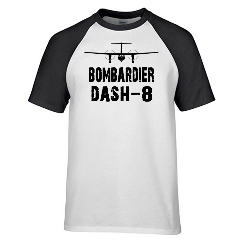 Bombardier Dash-8 & Plane Designed Raglan T-Shirts