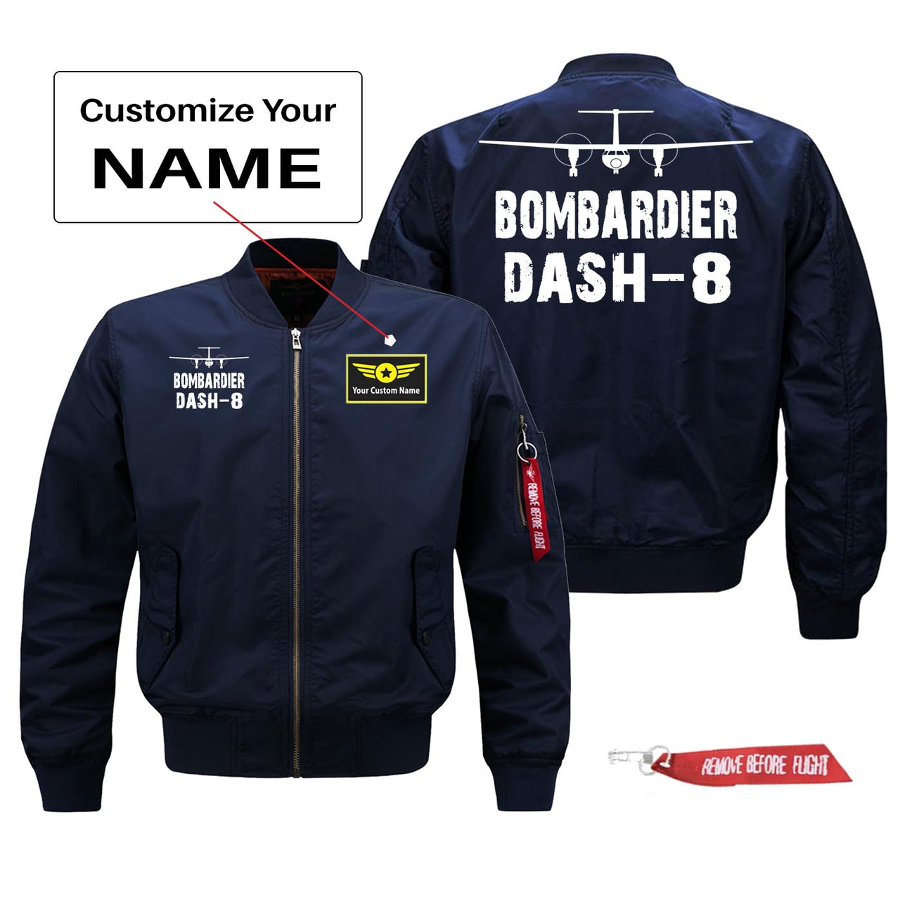 Bombardier Dash-8 Silhouette & Designed Pilot Jackets (Customizable)