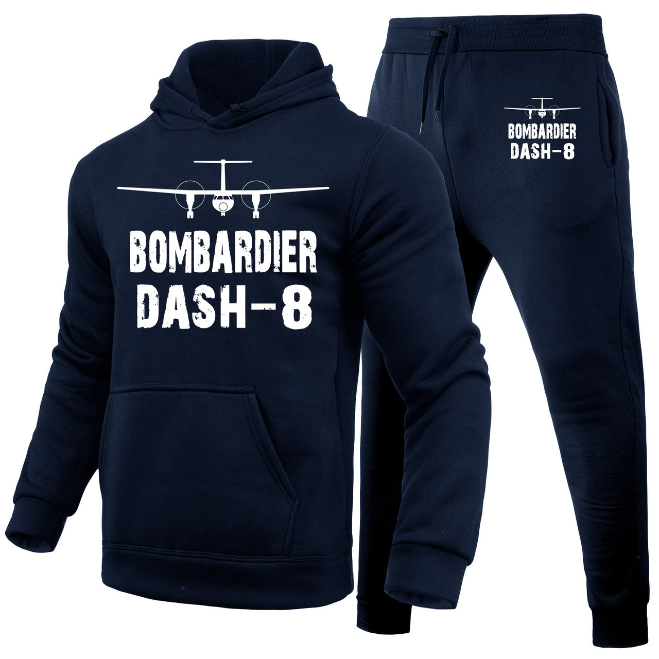 Bombardier Dash-8 & Plane Designed Hoodies & Sweatpants Set