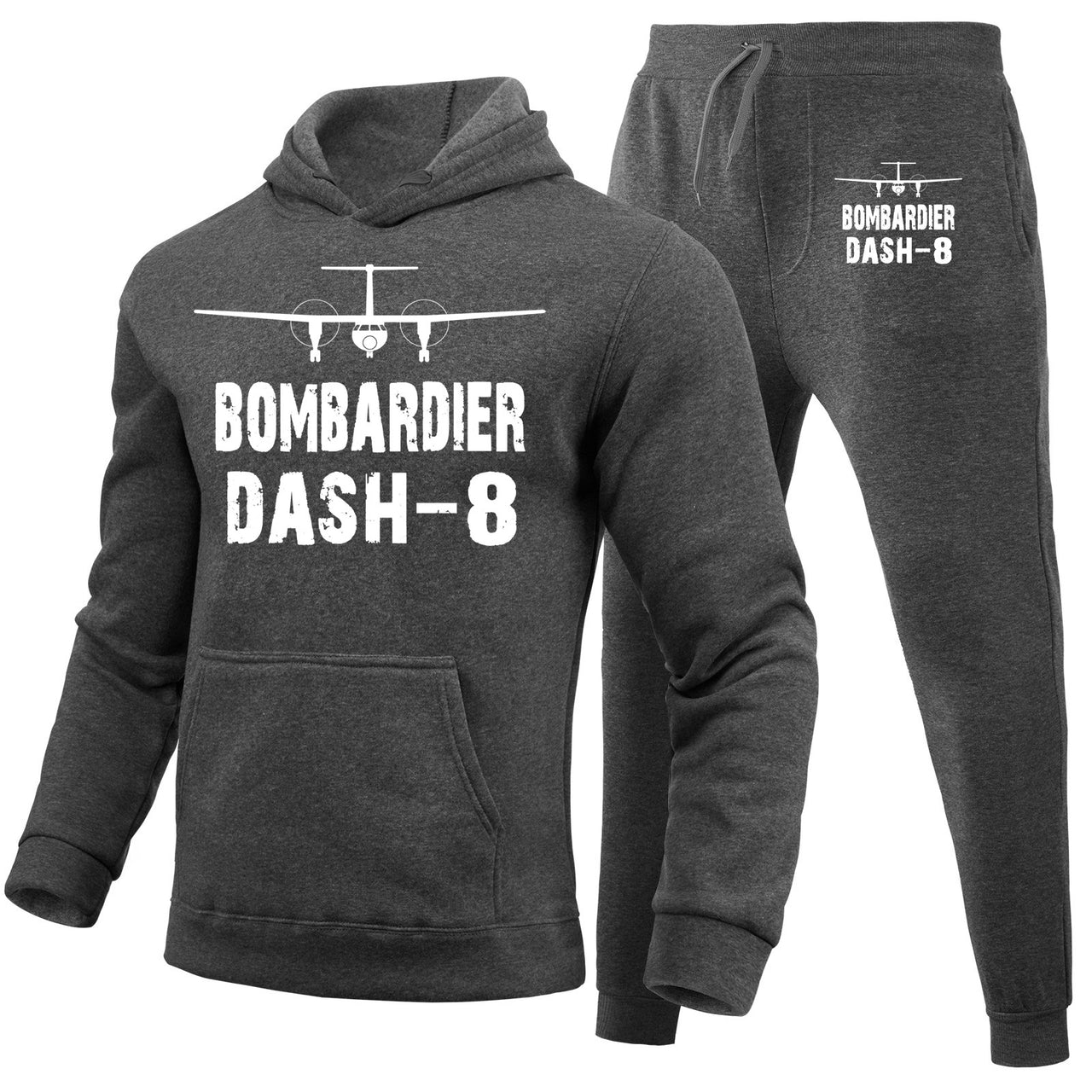 Bombardier Dash-8 & Plane Designed Hoodies & Sweatpants Set