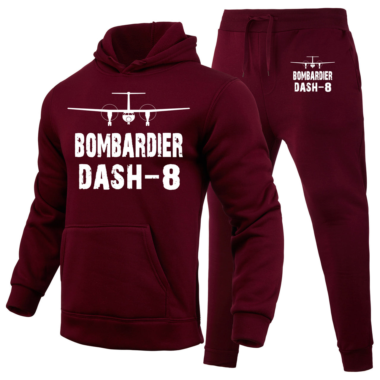 Bombardier Dash-8 & Plane Designed Hoodies & Sweatpants Set