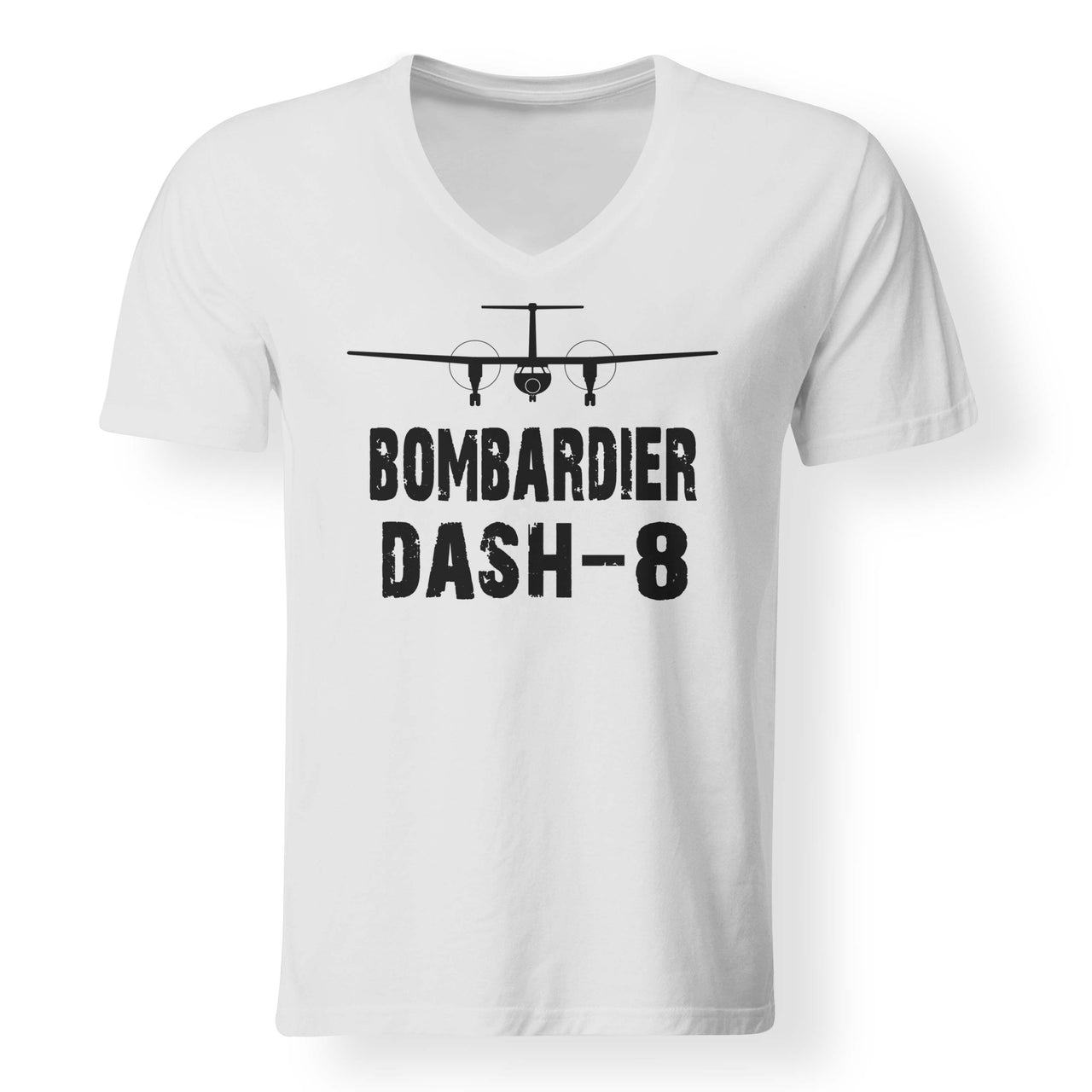 Bombardier Dash-8 & Plane Designed V-Neck T-Shirts