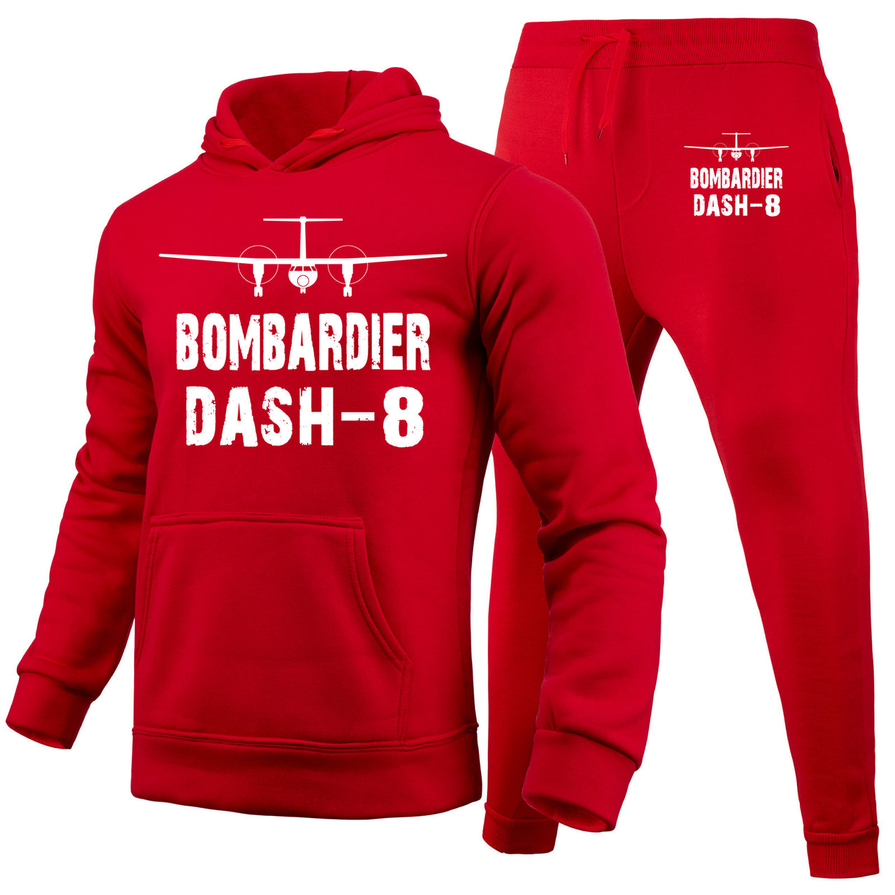 Bombardier Dash-8 & Plane Designed Hoodies & Sweatpants Set