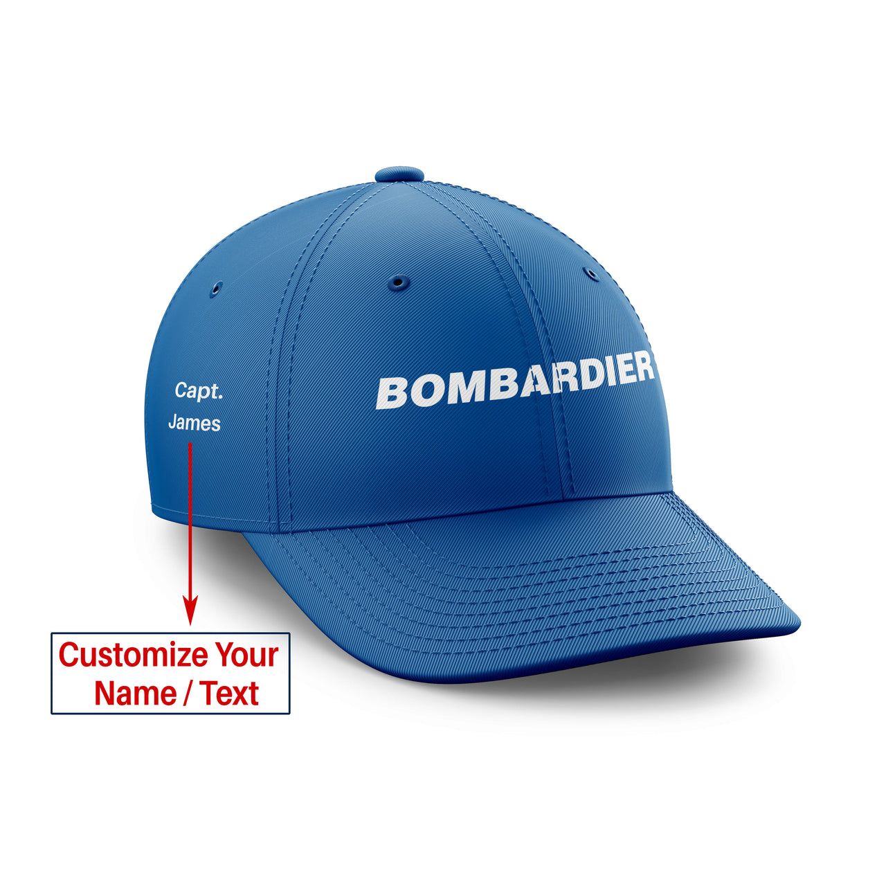 Bombardier & Text Designed Embroidered Hats