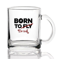 Thumbnail for Born To Drink Designed Coffee & Tea Glasses