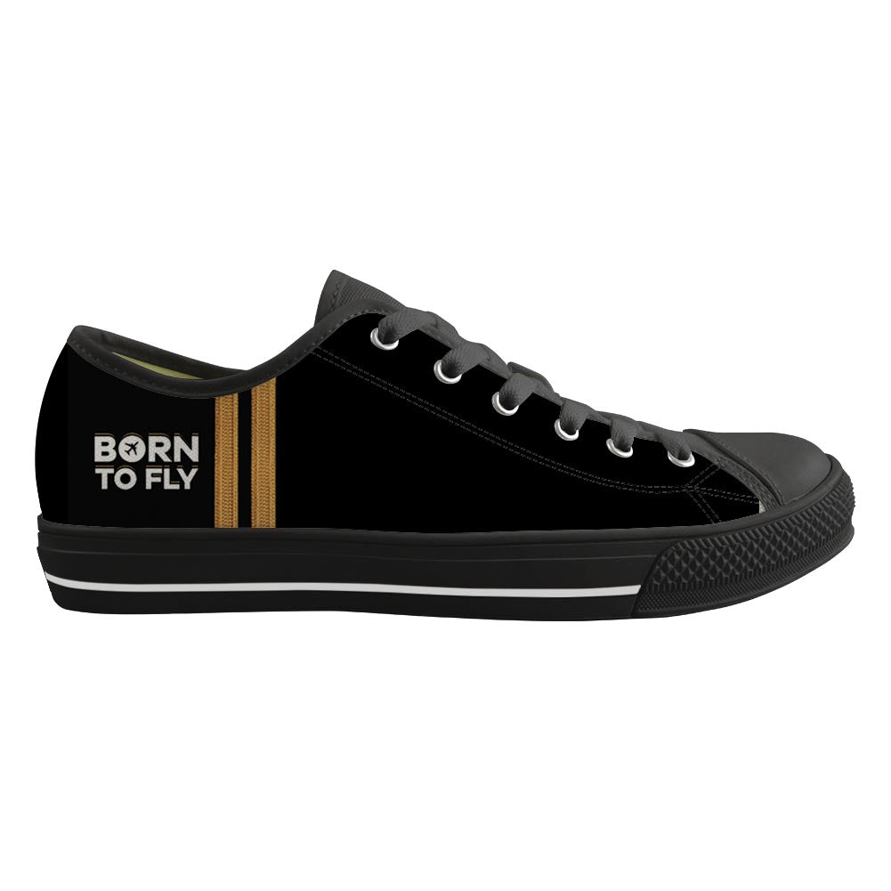 Born To Fly 2 Lines Designed Canvas Shoes (Women)