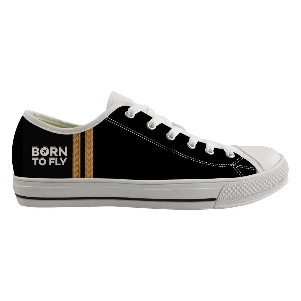 Born To Fly 2 Lines Designed Canvas Shoes (Women)
