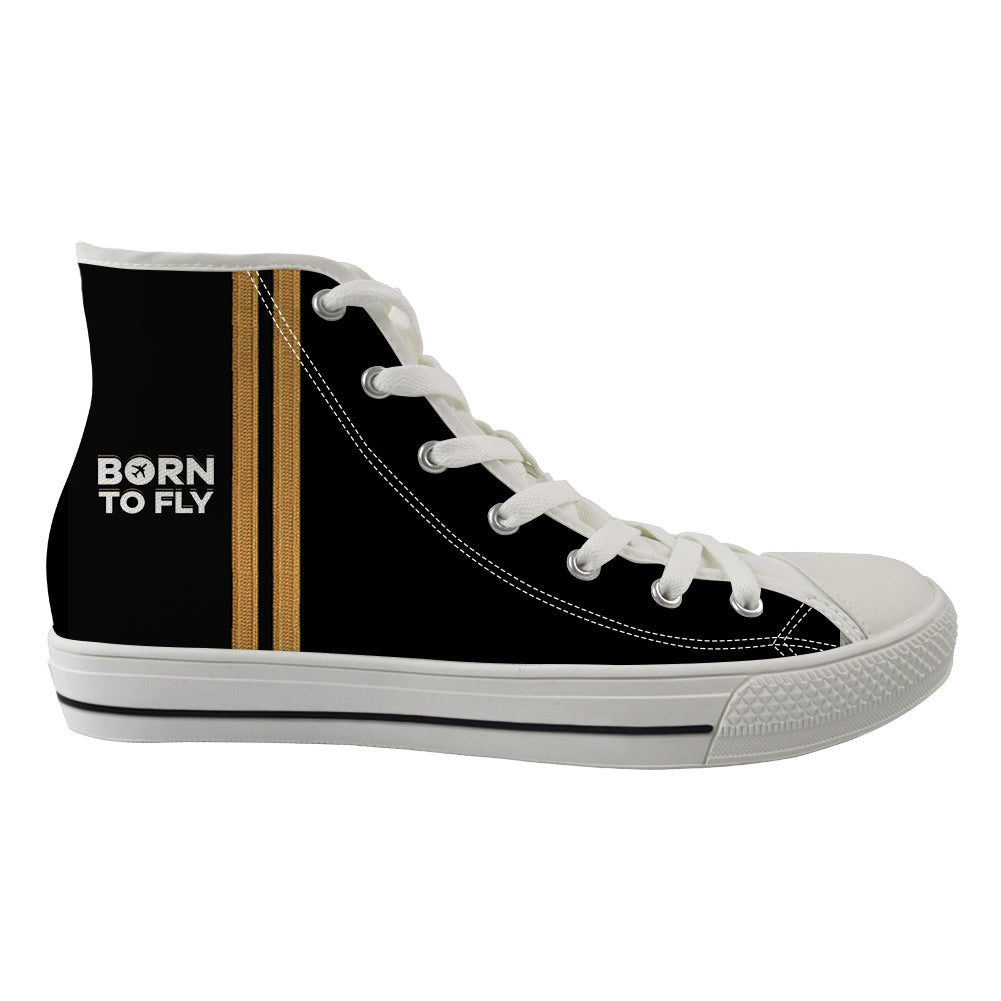 Born To Fly (2 Lines) Designed Long Canvas Shoes (Men)