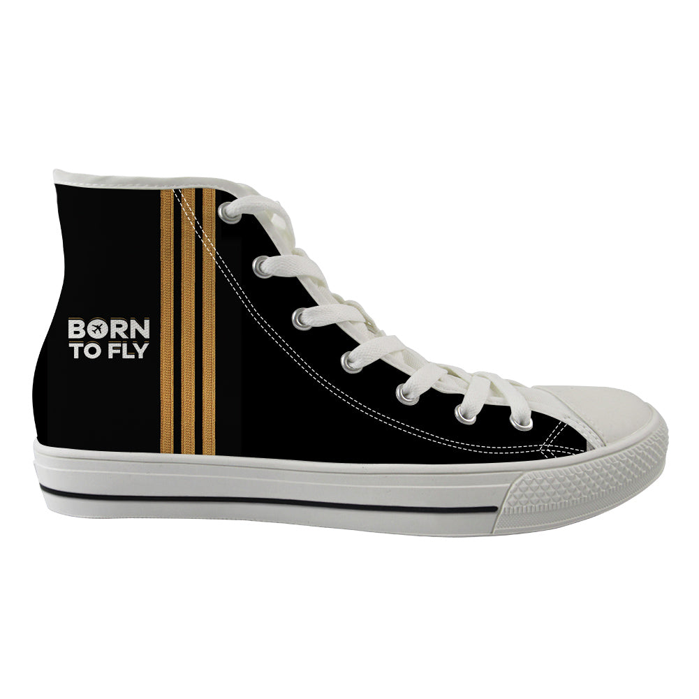 Born To Fly (3 Lines) Designed Long Canvas Shoes (Men)