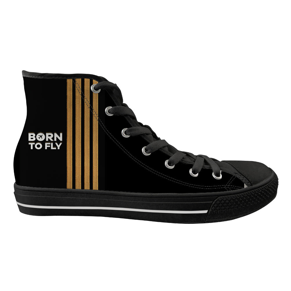 Born To Fly (4 Lines) Designed Long Canvas Shoes (Men)