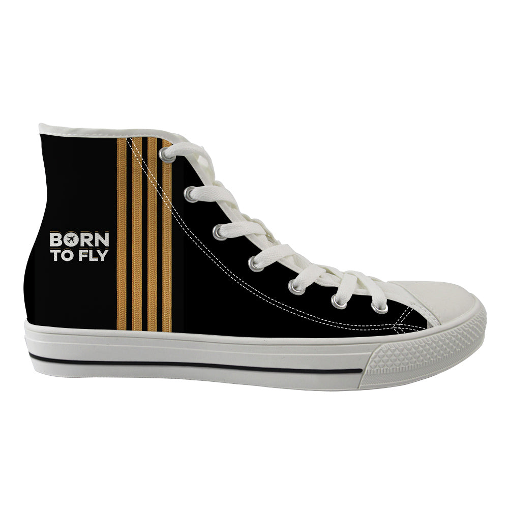 Born To Fly 4 Lines Designed Long Canvas Shoes (Women)