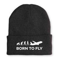 Thumbnail for Born To Fly Airplane Embroidered Beanies