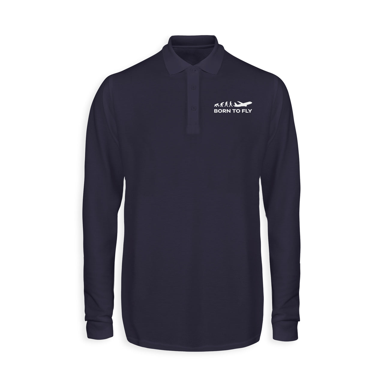 Born To Fly Designed Long Sleeve Polo T-Shirts