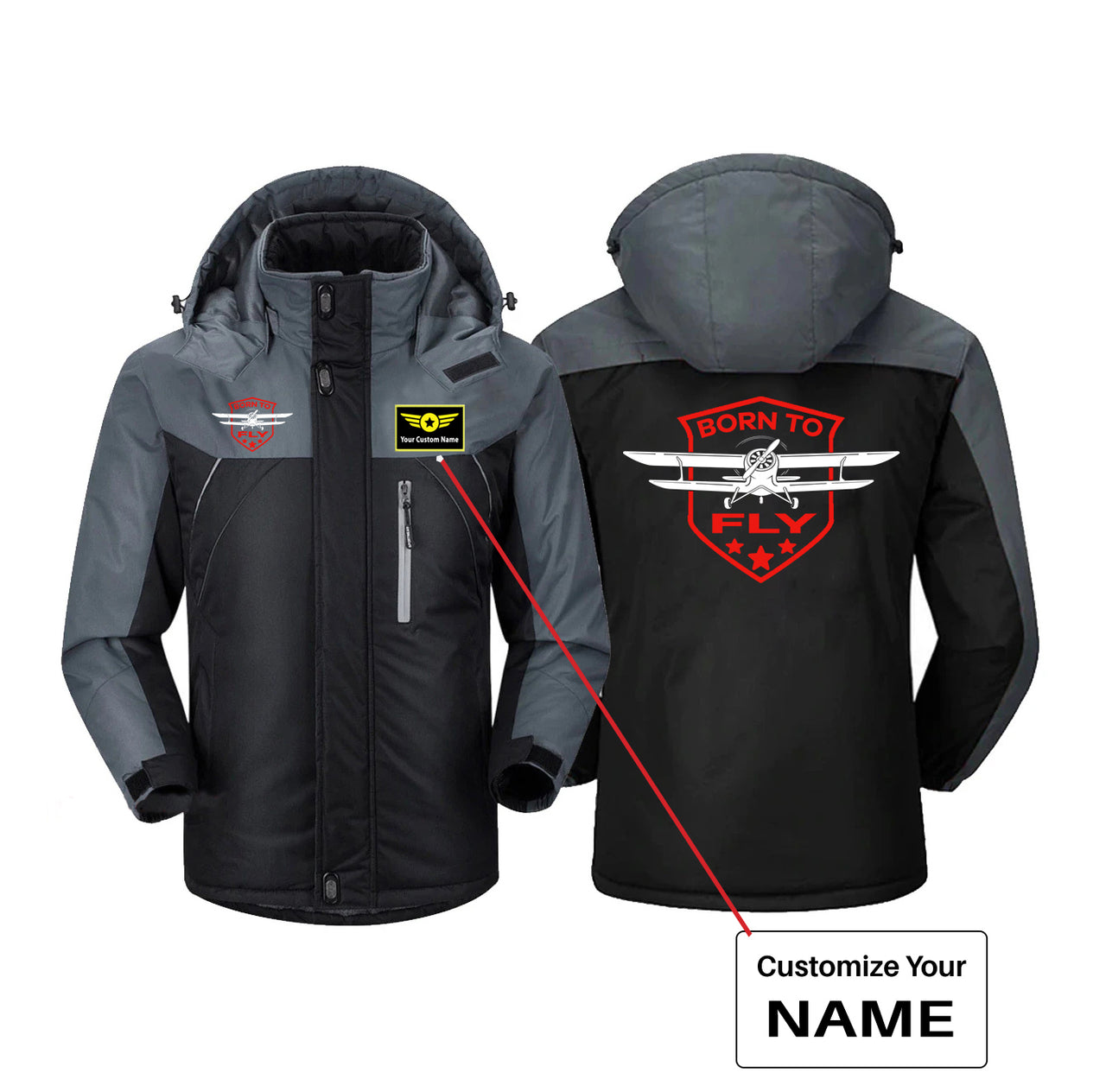 Born To Fly Designed Designed Thick Winter Jackets